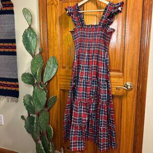 Hill House Home Red & Blue Tartan Ellie Nap Dress Size XS